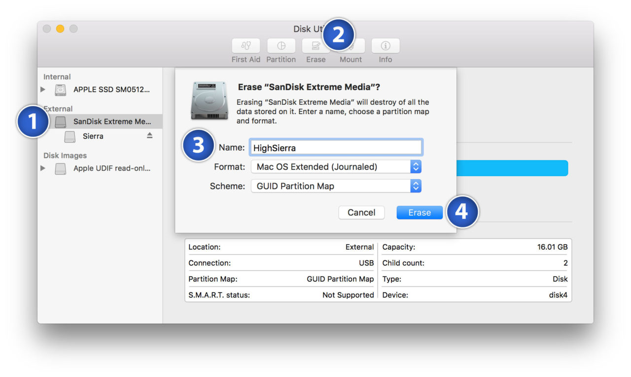 create usb boot drive for mac high sierra