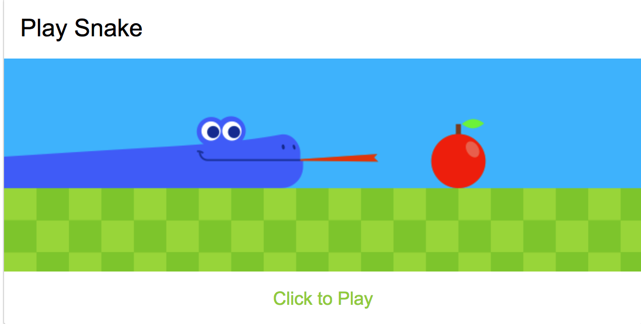 Popular Google Doodle Games - Google Snake