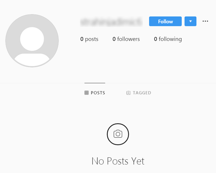 blank instagram profile page