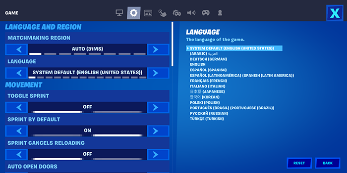Xbox One Fortnite Language Settings How To Change The Language In Fortnite