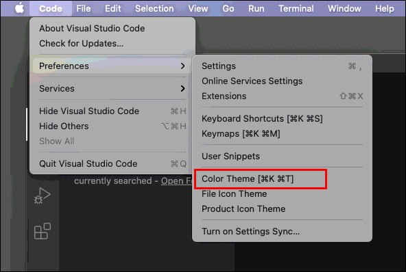 How to Change the Theme in VS Code