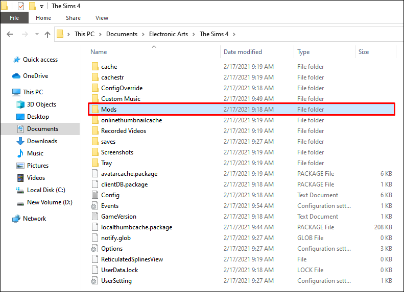 sims 4 mods folder download organized