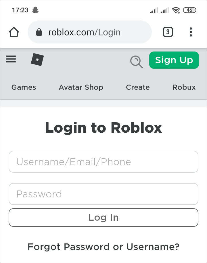 roblox isnt letting me login