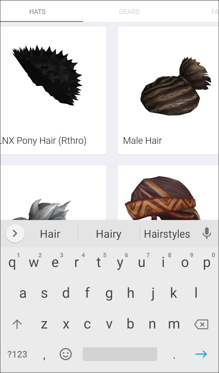 roblox hair that doesn't stick through hats