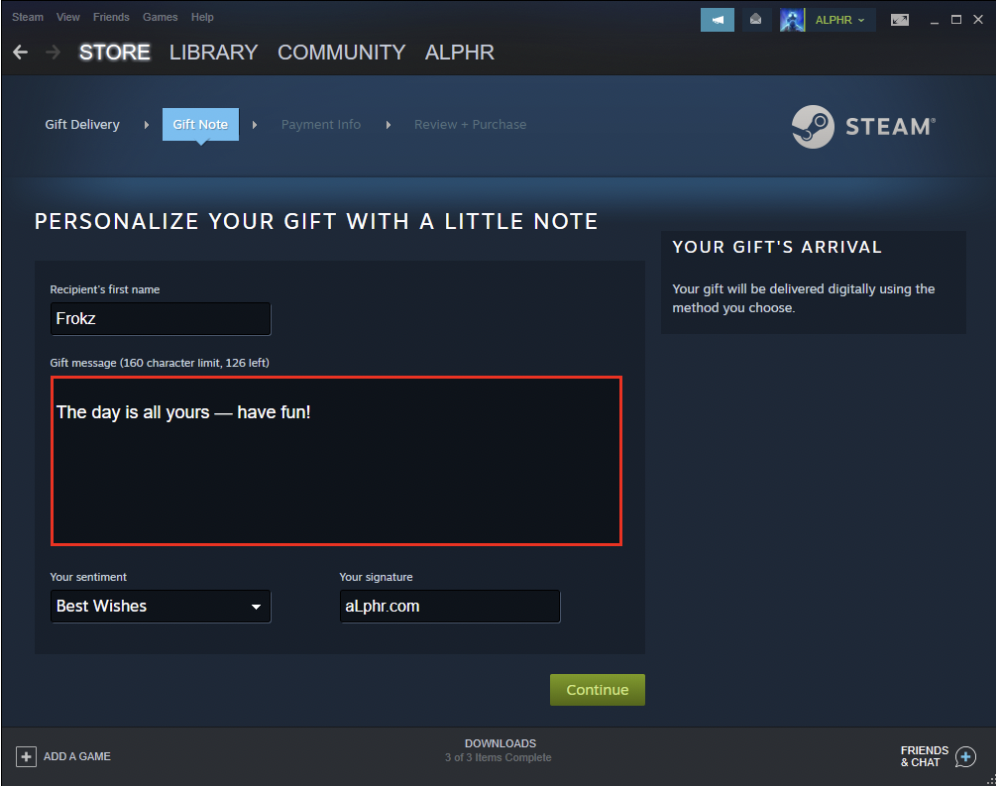 Don't buy (Steam games) for me, Argentina