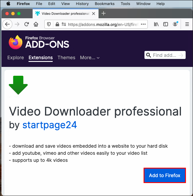 show 4k video downloader app in firefox sidebar
