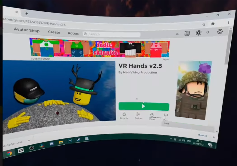 Can you play Roblox on the Oculus Quest 2?