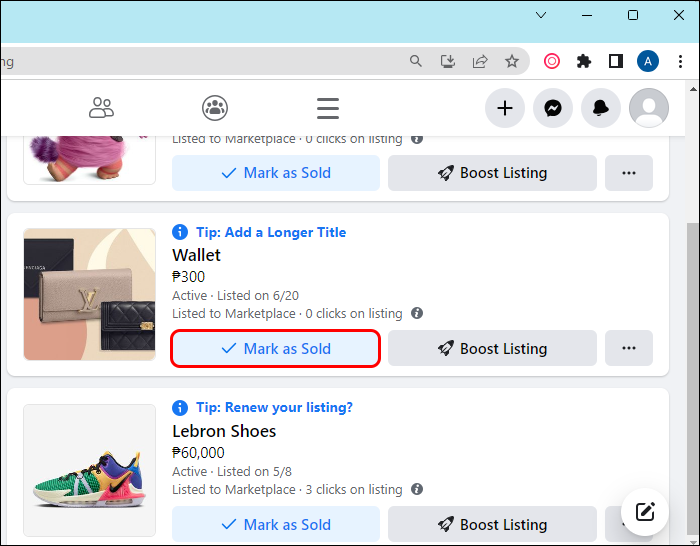 How to View Sold Items on Facebook Marketplace